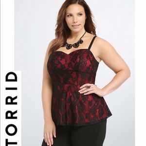 Torrid lace babydoll bustier tank top